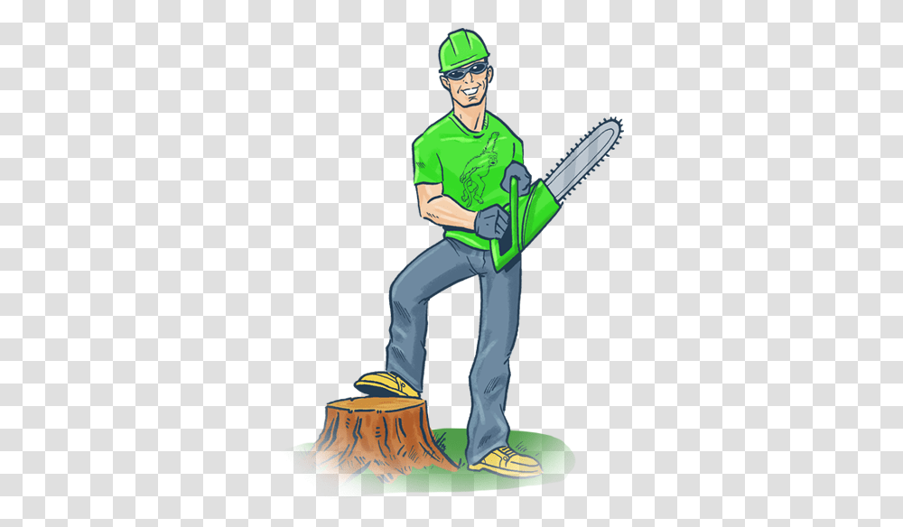 Three Ways Tree Roots Can Damage Your Property Cartoon Tree Service, Person, Human, Helmet, Clothing Transparent Png