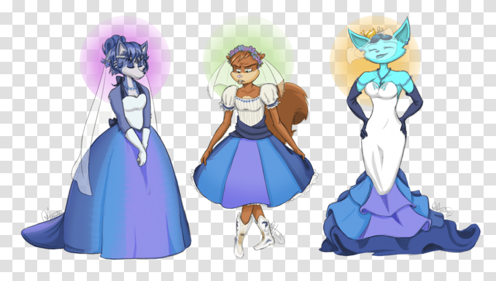 Three Wedding Dresses, Costume, Person, Doll Transparent Png