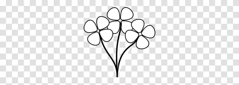 Three White Flowers Clip Art, Stencil, Silhouette Transparent Png