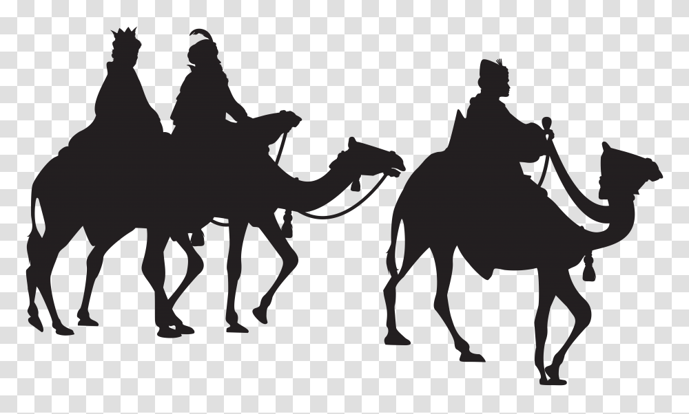 Three Wise Men Clip Art Black, Animal, Horse, Mammal, Person Transparent Png