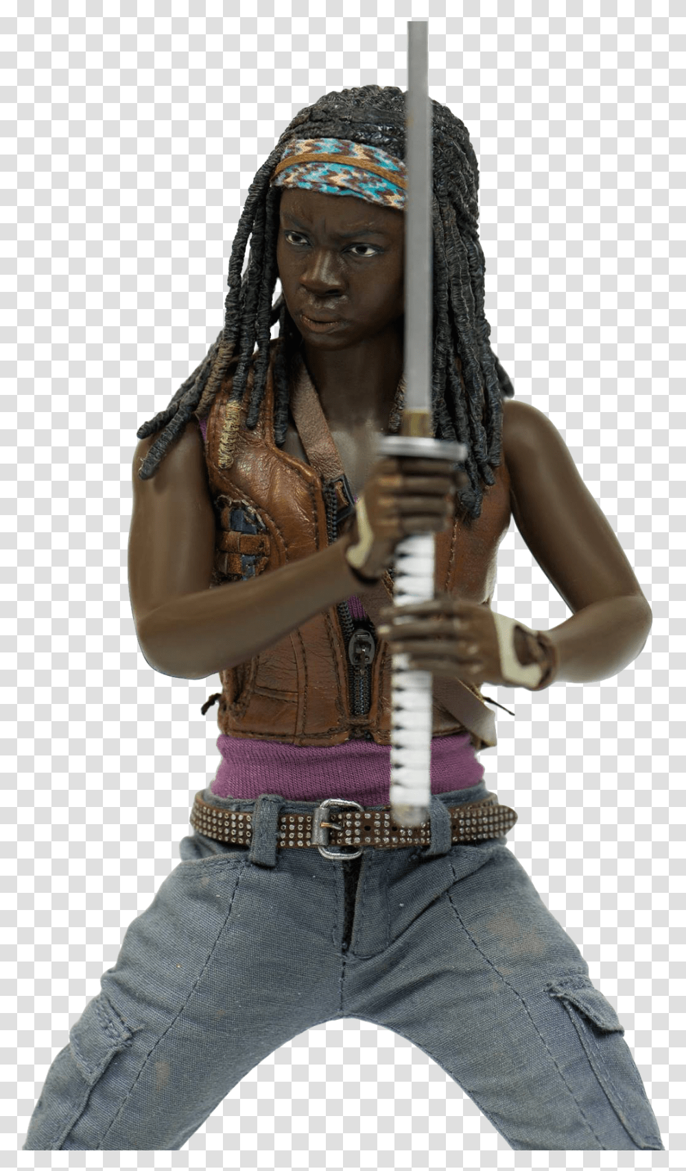 Threezero The Walking Dead Michonne Figure Toyslife Michonne, Person, Human, Belt Transparent Png