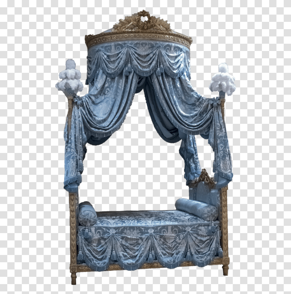 Throne Clipart Royal Bed Romantic Bed Background, Furniture, Curtain, Chair, Stage Transparent Png