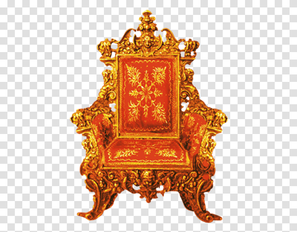 Throne Golden Chair Antique Hd Image Free Golden Throne, Furniture, Wedding Cake, Dessert, Food Transparent Png