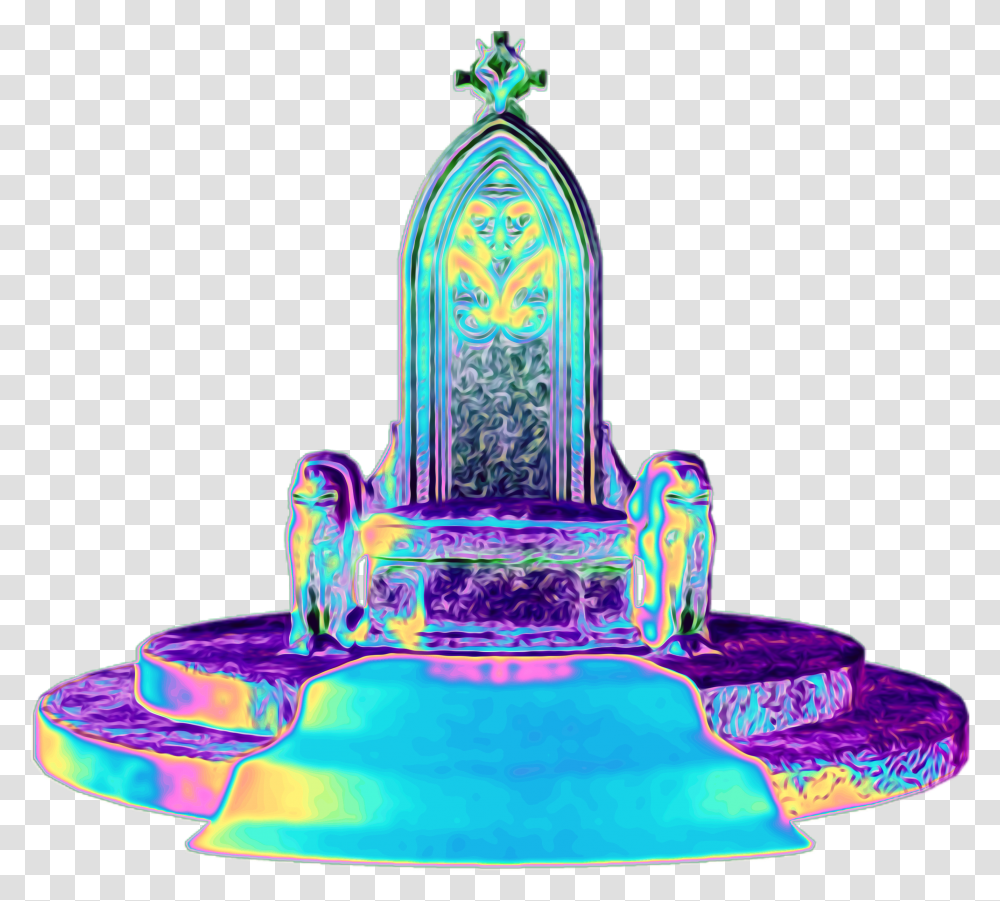 Throne Holographic Holo Colorful Rainbow Pa Illustration, Furniture, Chair, Wedding Cake, Dessert Transparent Png
