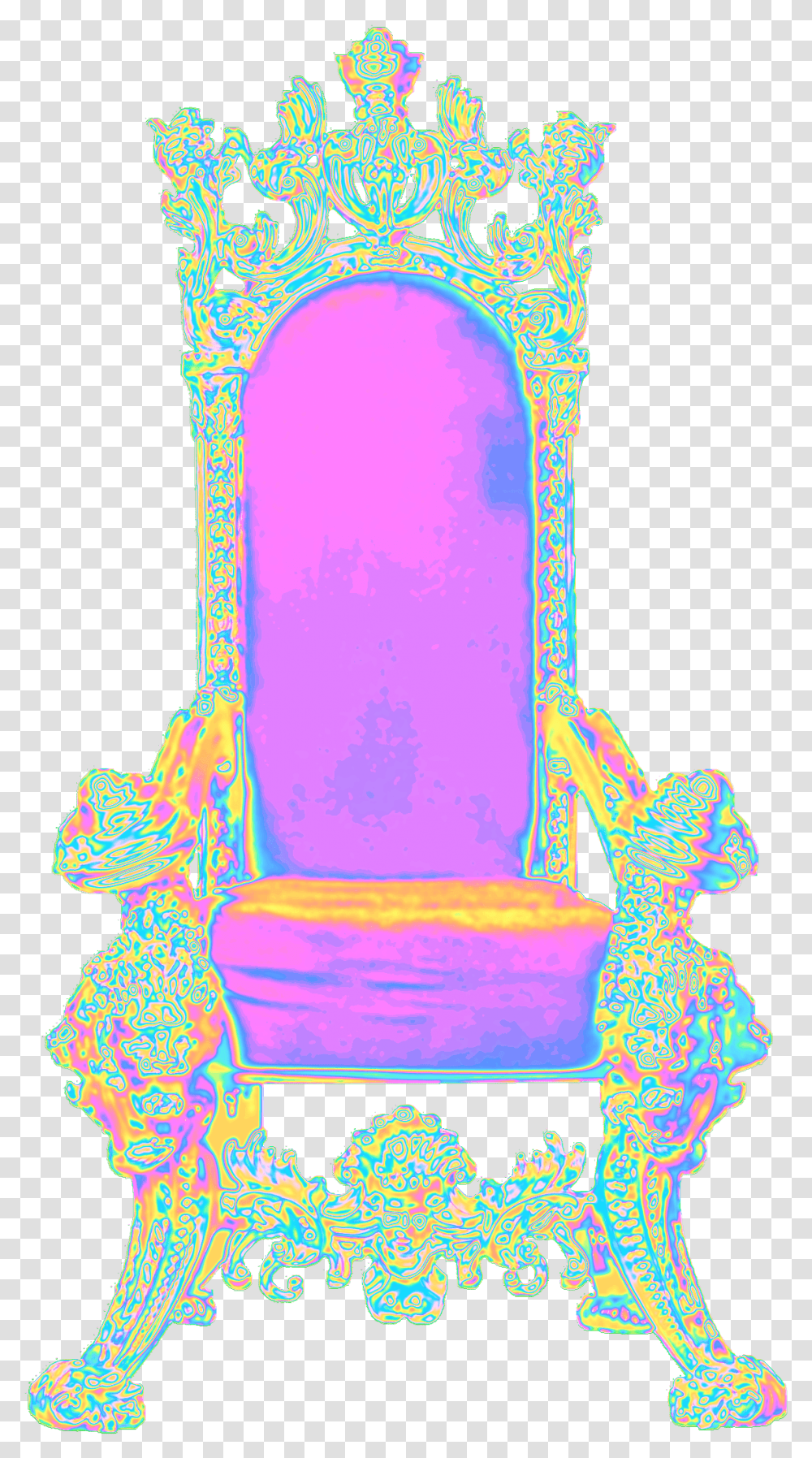 Throne Holographicdinaaaaaahfreetoedit King Pineapple, Furniture, Chair, Couch Transparent Png