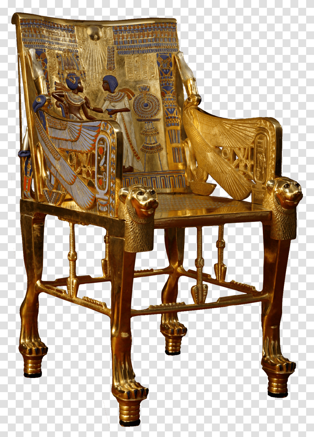 Throne Of Tutankhamun, Furniture, Chair, Bronze Transparent Png