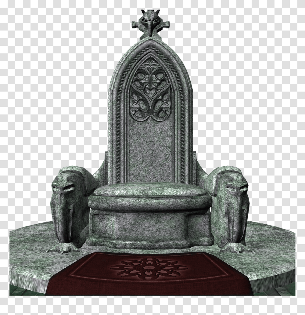 Throne Stone Fantasy Chair Royal Royalty Castle Stone Throne, Furniture, Couch Transparent Png