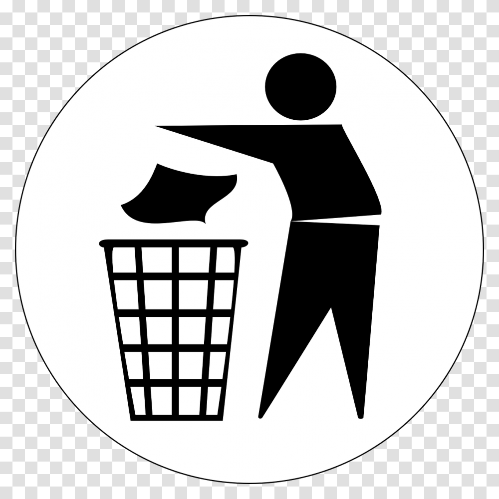 Throw Garbage In Dustbin Waste Clipart, Stencil, Sign, Road Sign Transparent Png
