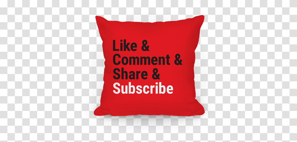 Throw Pillow Like Share Subscribe Youtube, Cushion, Diaper, Bag Transparent Png