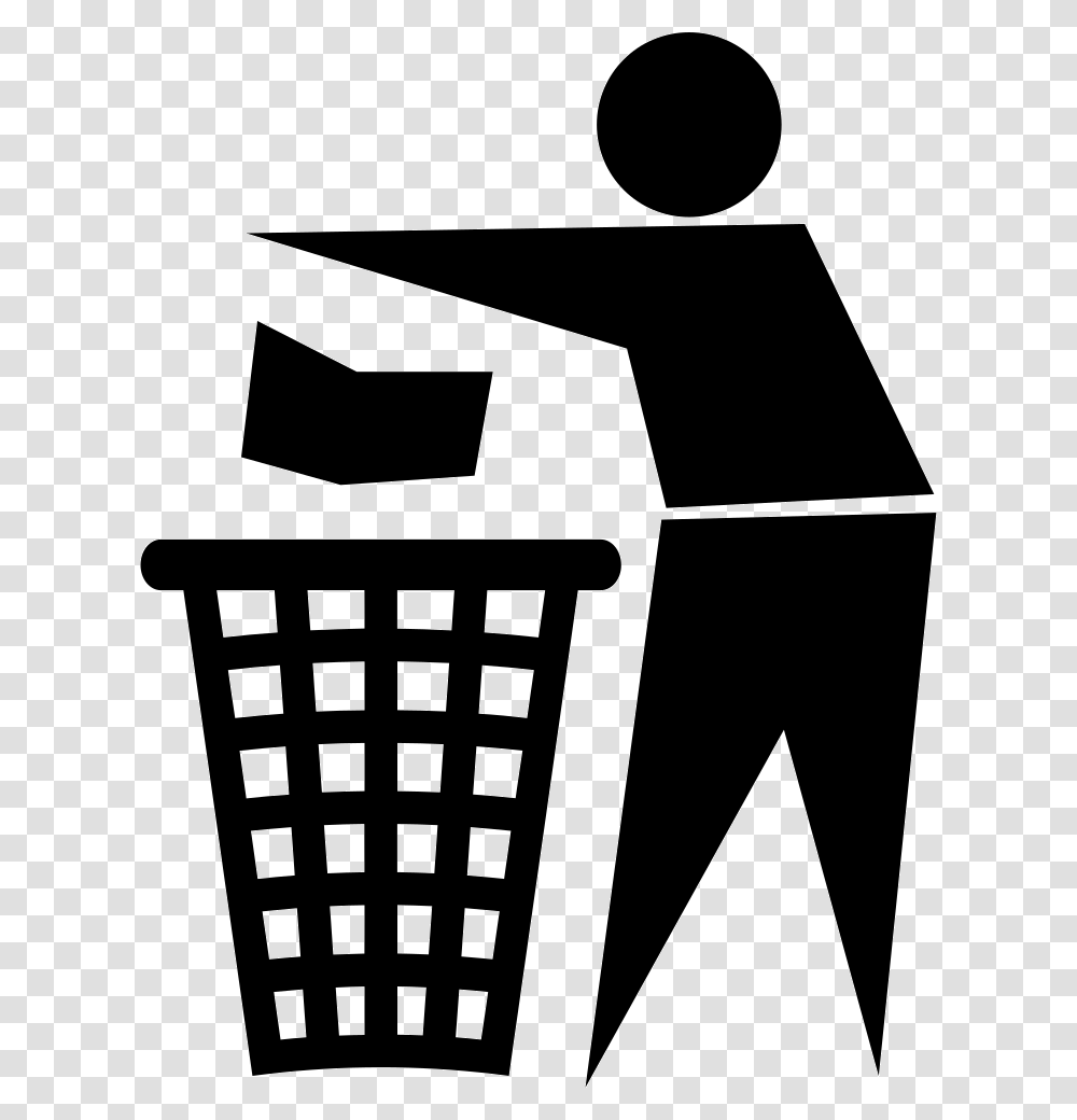 Throw To Paper Bin Icon Recyclable Logo Vector, Basket, Shopping Basket, Rug Transparent Png