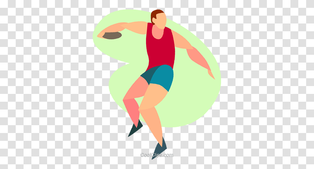 Throwing A Discus Royalty Free Vector Clip Art Illustration, Leisure Activities, Shorts Transparent Png