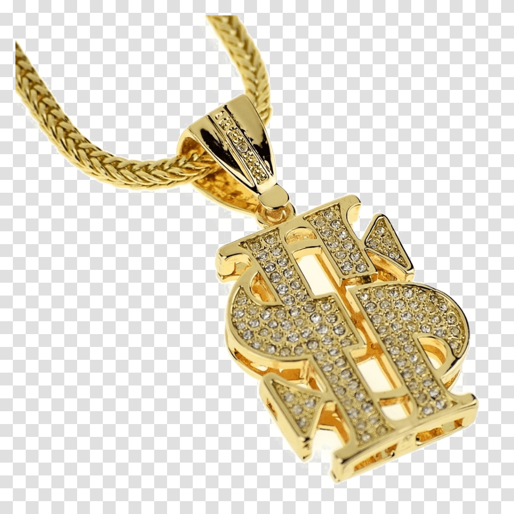 Thug Life Dollar Gold Chain Image Necklace Gold Transparent Png
