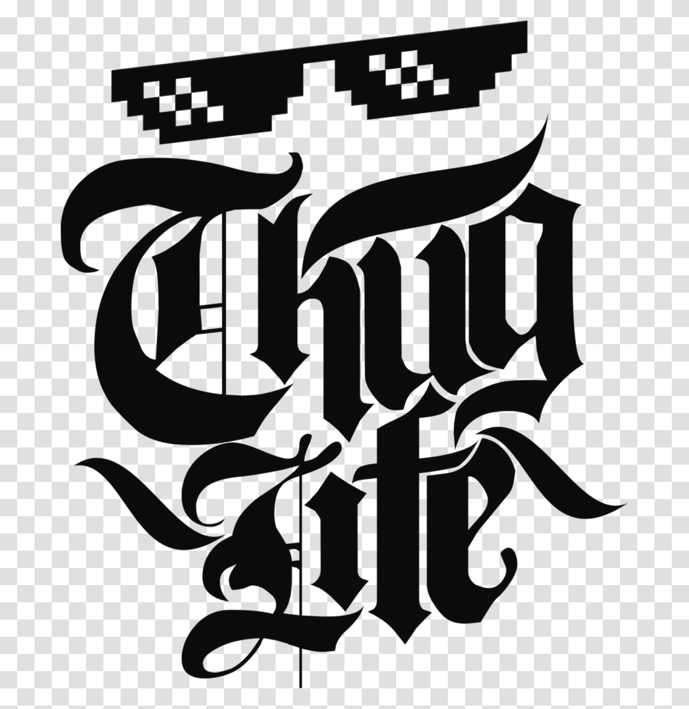Thug Life Logo Photo Emblem Of Thug Life, Alphabet, Hand Transparent Png