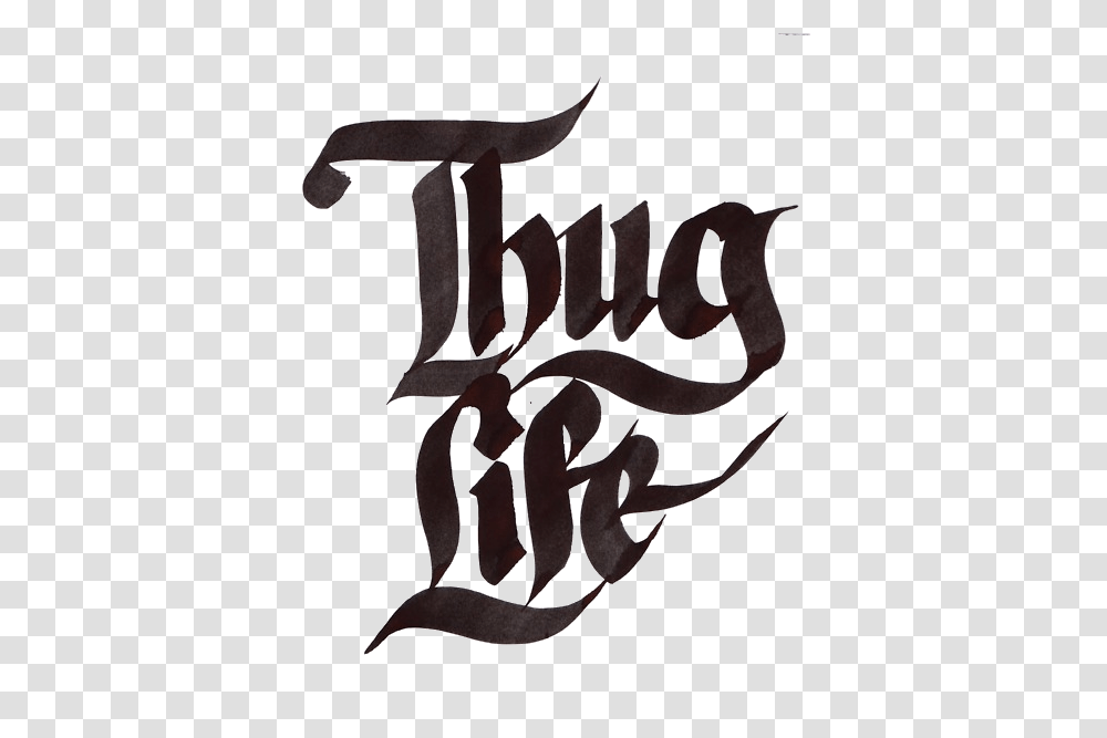 Thug Life Text Thick, Calligraphy, Handwriting, Painting Transparent Png