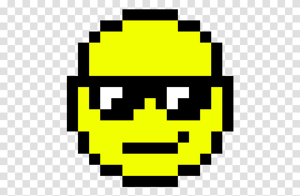Thug Smiley Cool Emoji Pixel Art, First Aid, Pac Man Transparent Png