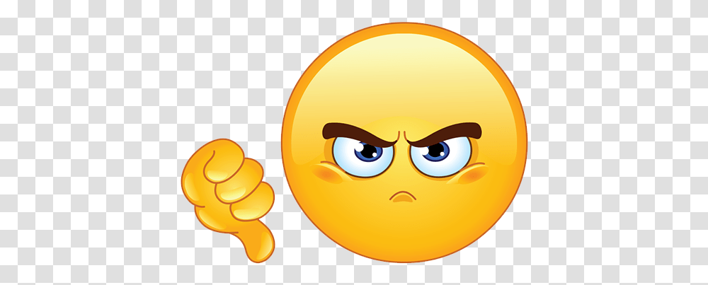 Thumb Down Smiley Copy Bad Emoticon, Angry Birds, Pac Man Transparent Png