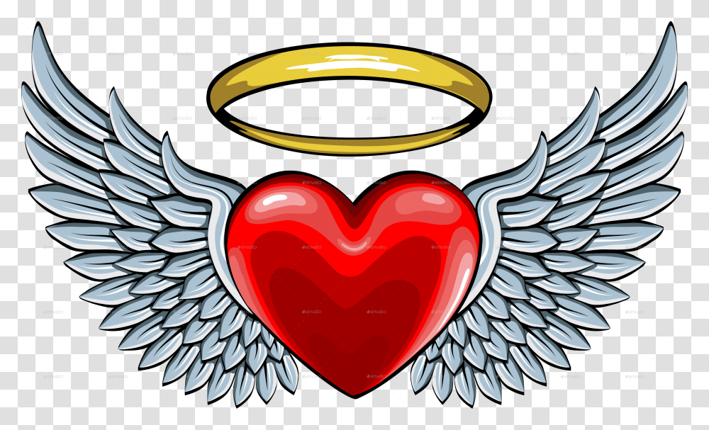 Thumb Image Angel Wings On A Heart, Helmet, Apparel, Plant Transparent Png