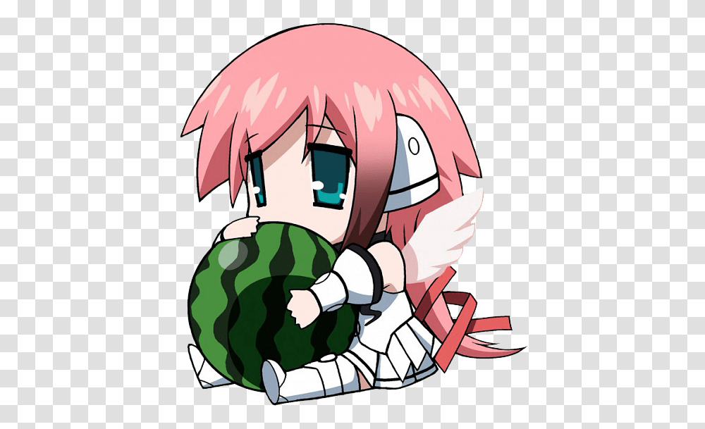 Thumb Image Anime Girl With Watermelon, Book, Comics, Manga Transparent Png