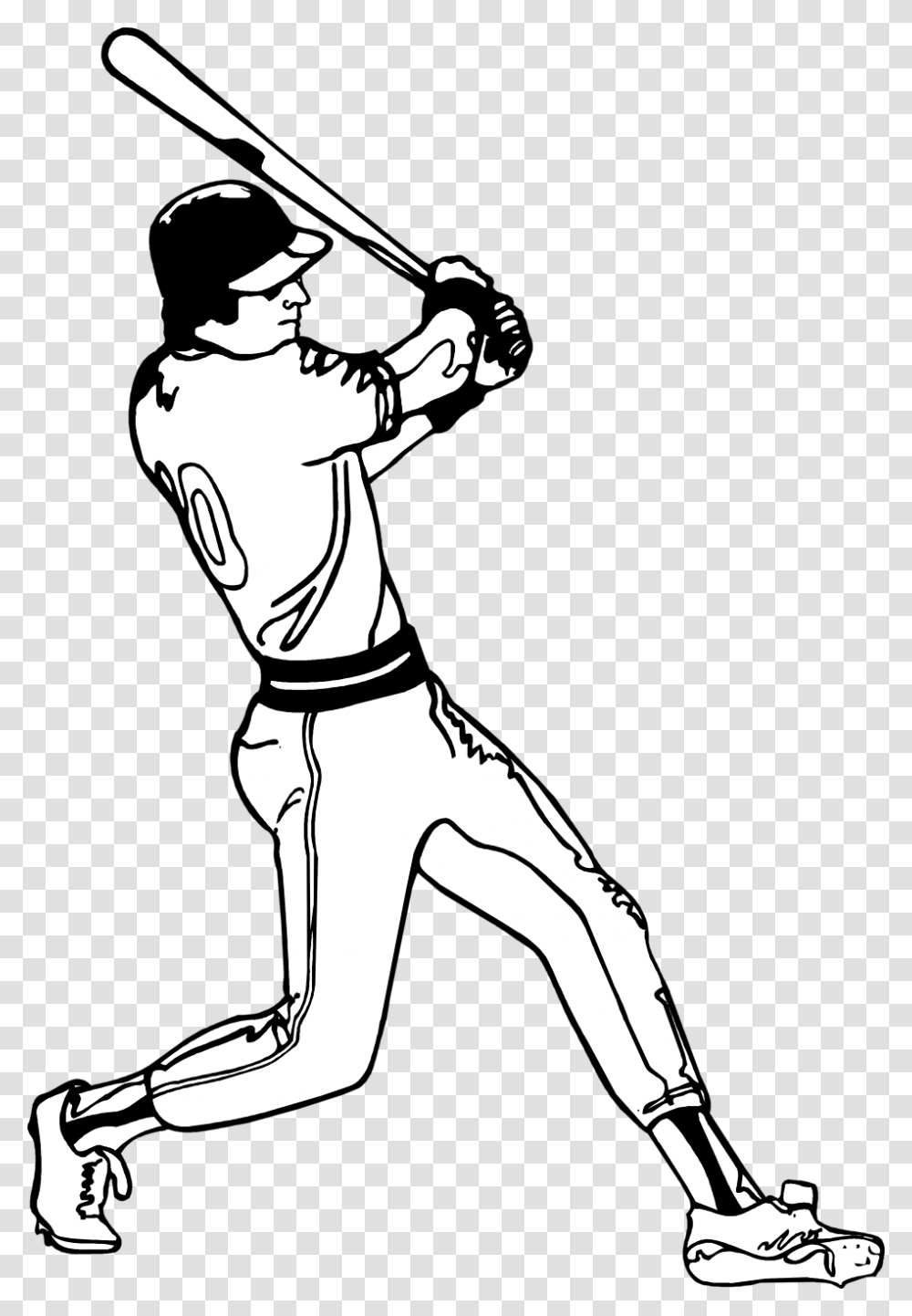 Thumb Image Baseball Batter Clipart Black And White, Person, Human, People, Sport Transparent Png