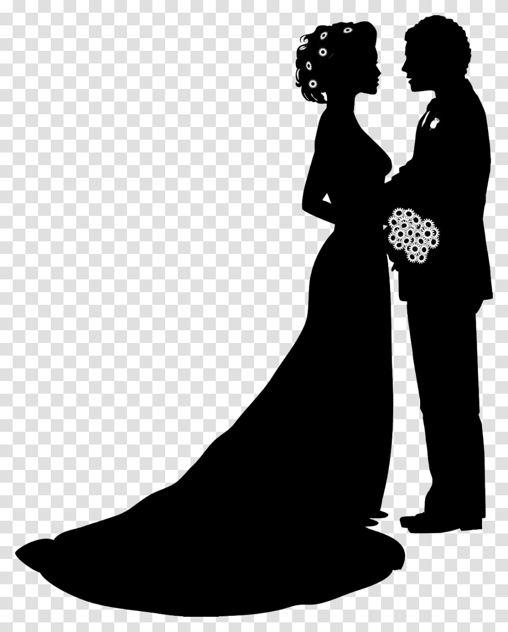 Thumb Image Bride And Groom Silhouette, Person, Dress, Coat Transparent Png