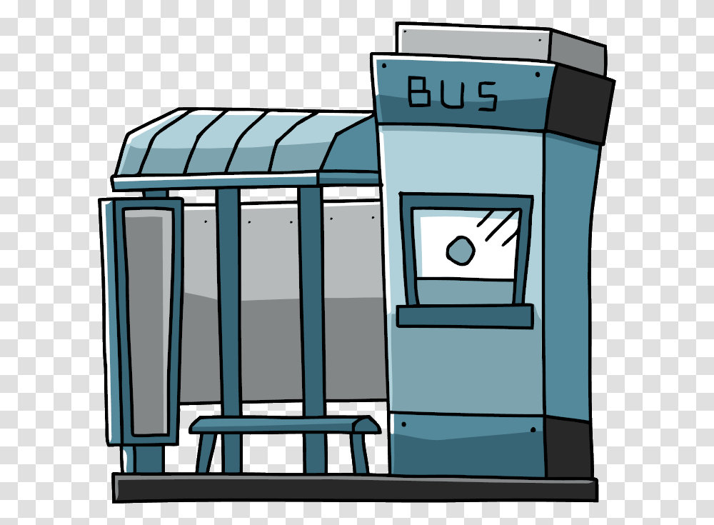 Thumb Image Bus Station Cartoon, Kiosk, Bus Stop, Gas Pump, Machine Transparent Png