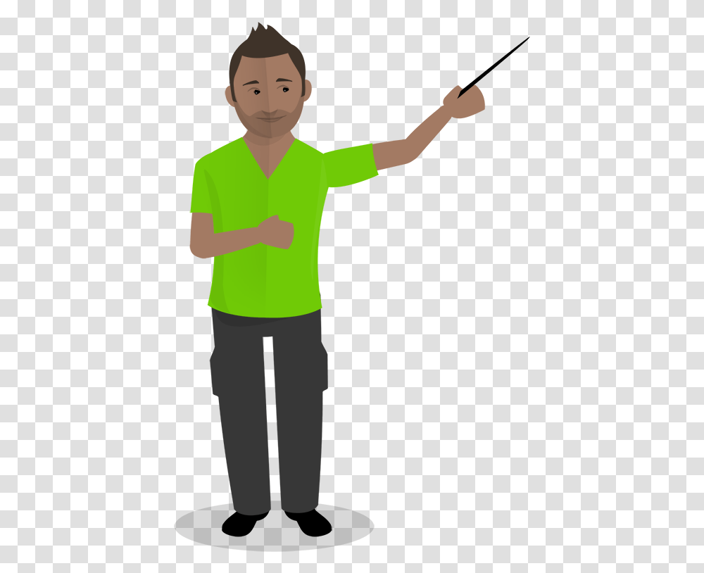 Thumb Image Cartoon Presenting, Sleeve, Standing, Person Transparent Png
