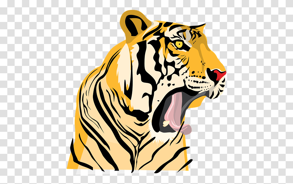 Thumb Image Cartoon Roaring Tiger, Mammal, Animal, Wildlife, Lion Transparent Png