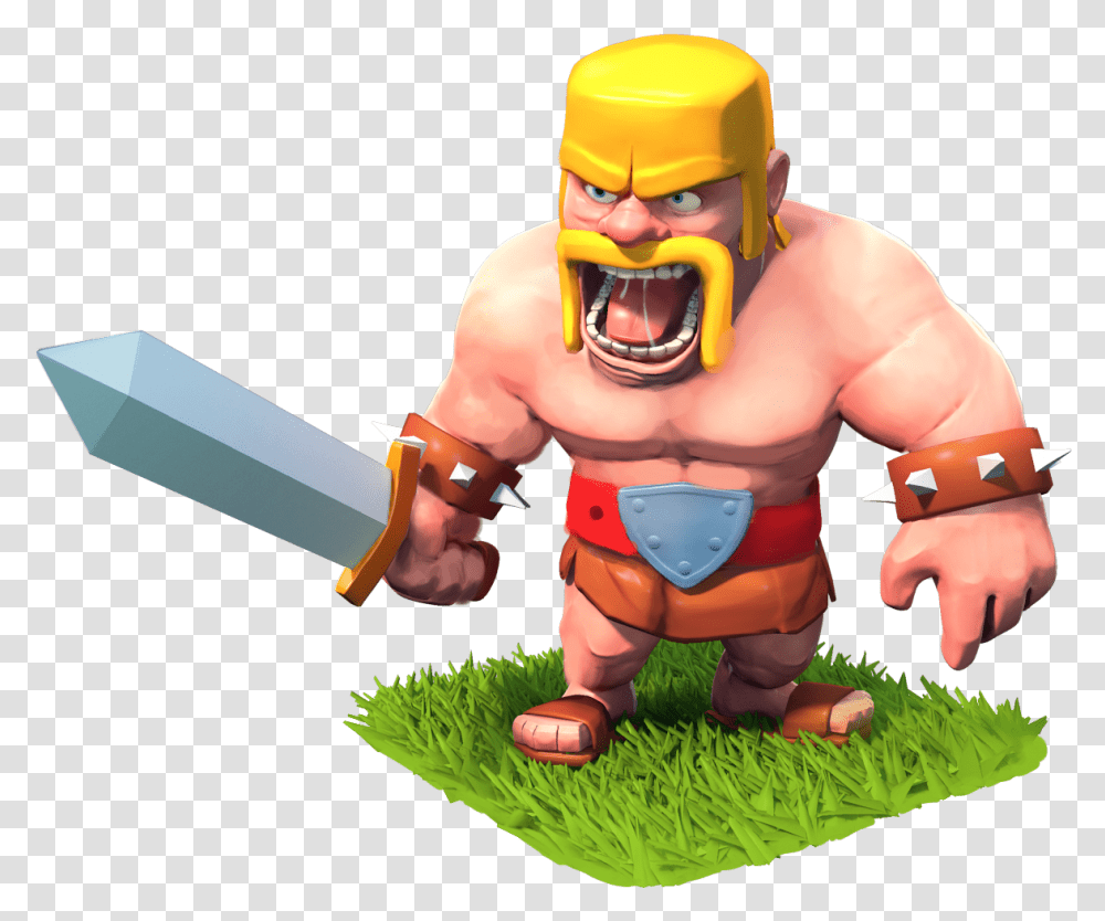 Thumb Image Clash Of Clans Barbarian Level, Toy, Person, Human, Weapon Transparent Png