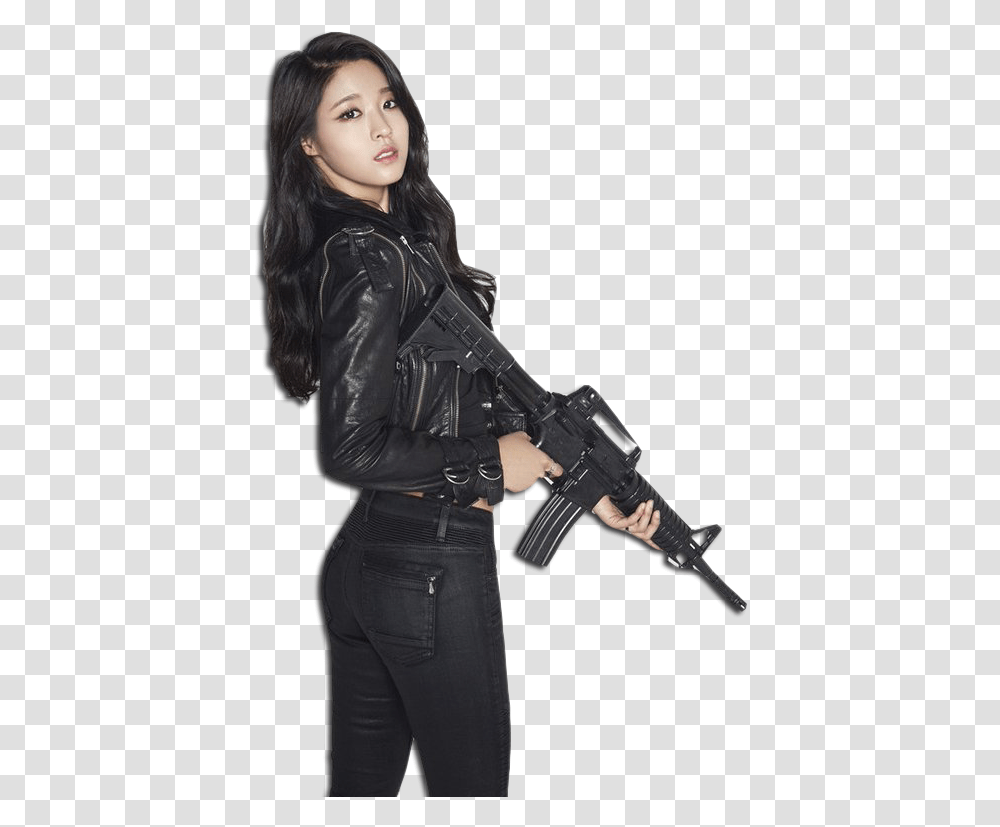 Thumb Image Girl With Machine Gun, Person, Human, Weapon, Weaponry Transparent Png