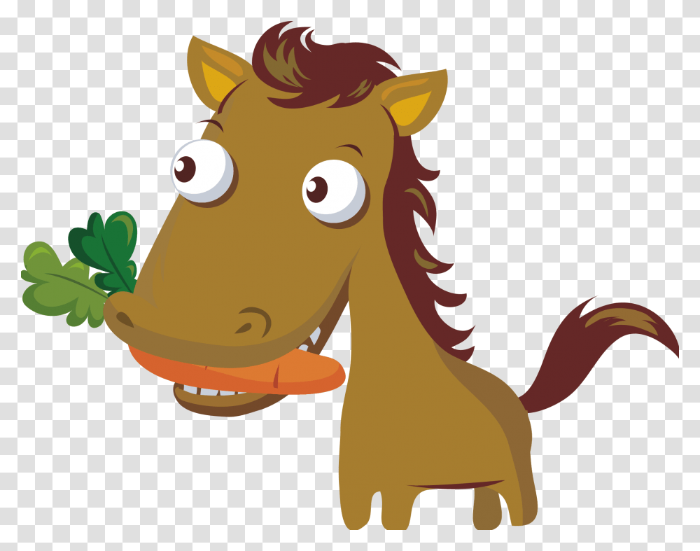 Thumb Image Horse Eating Carrot Cartoon, Mammal, Animal, Face Transparent Png