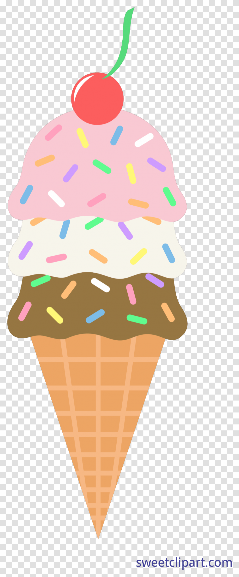 Thumb Image Ice Cream Cone With Sprinkles Clipart, Dessert, Food, Creme, Sweets Transparent Png