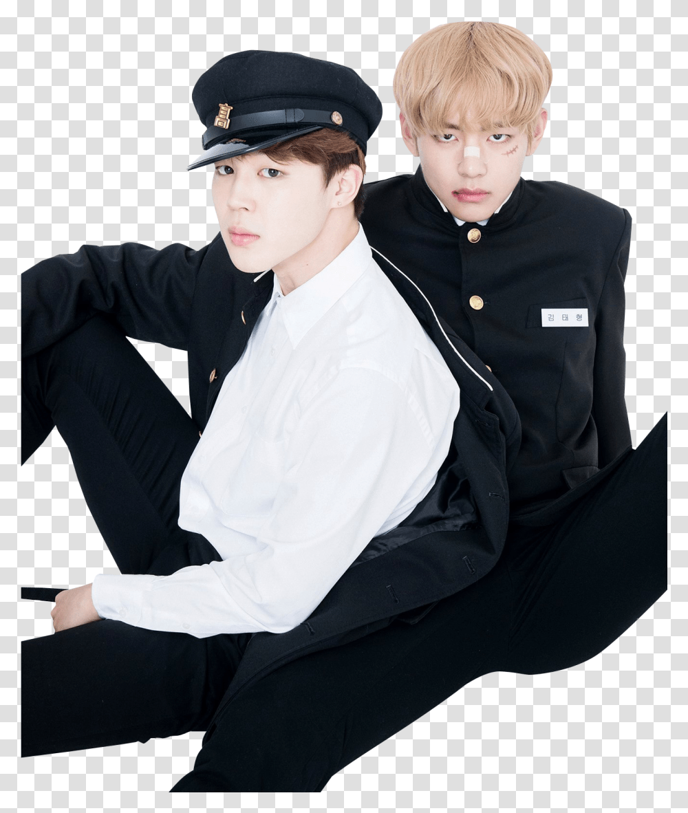 Thumb Image Jimin And V Photoshoot, Person, Military Uniform, Officer Transparent Png