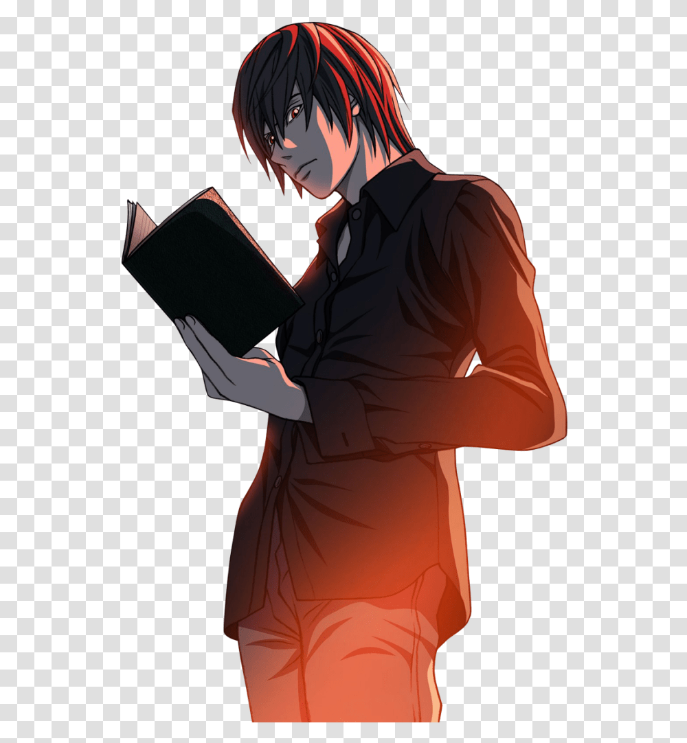Thumb Image Light Yagami Death Note, Person, Human, Reading Transparent Png