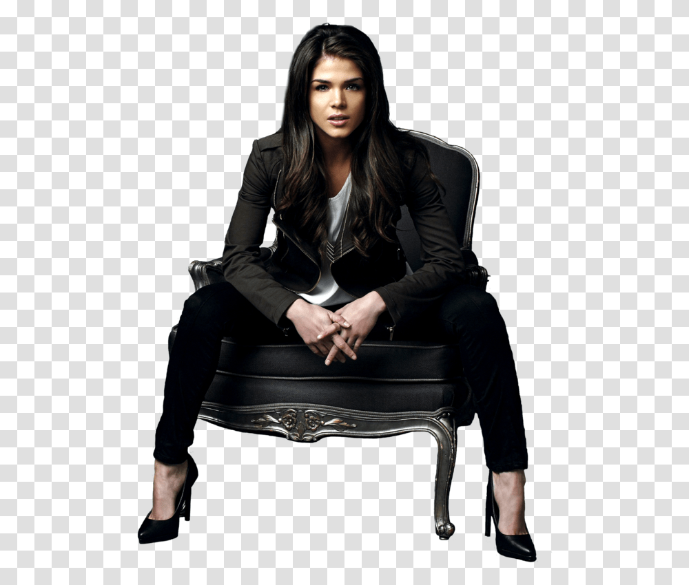 Thumb Image Marie Avgeropoulos Background, Furniture, Person, Sitting Transparent Png