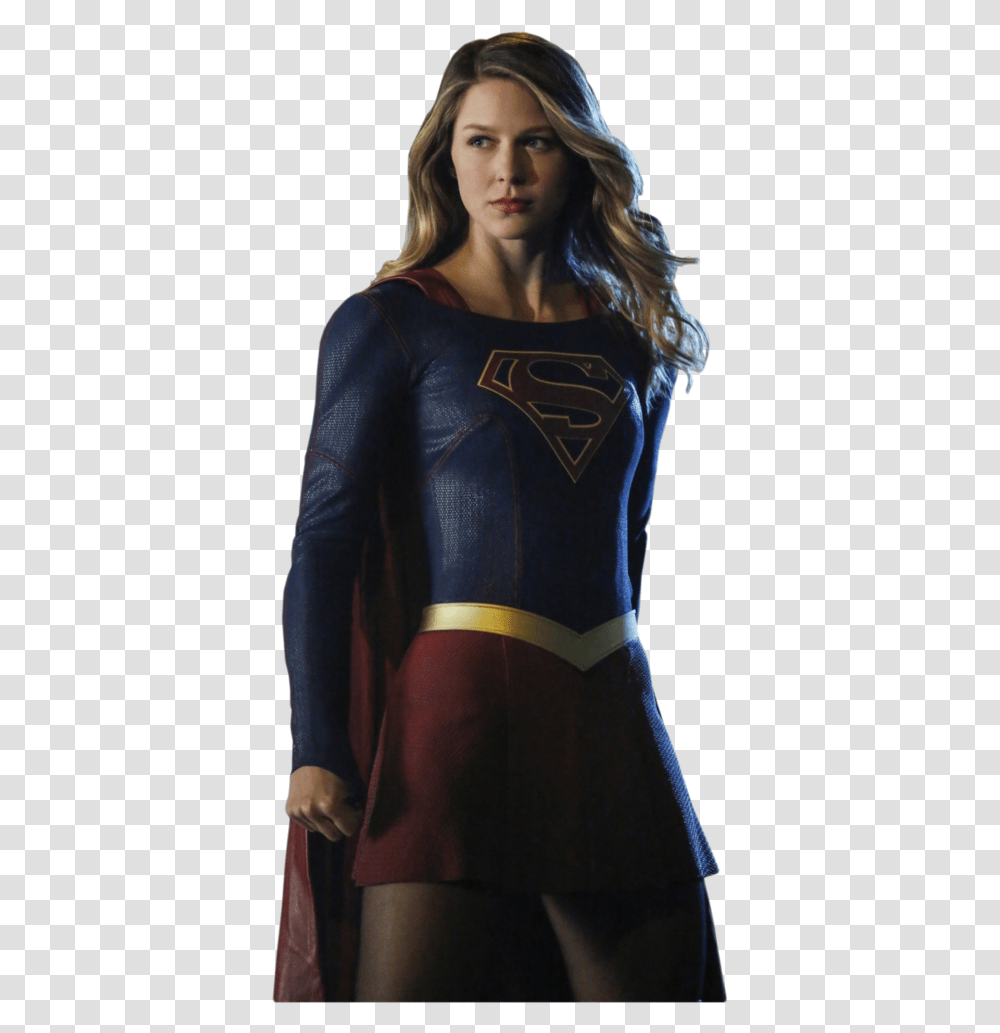Thumb Image Melissa Benoist Supergirl, Person, Sleeve, Spandex Transparent Png