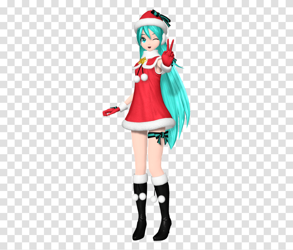 Thumb Image Miku Christmas Project Diva, Doll, Toy, Person, Human Transparent Png