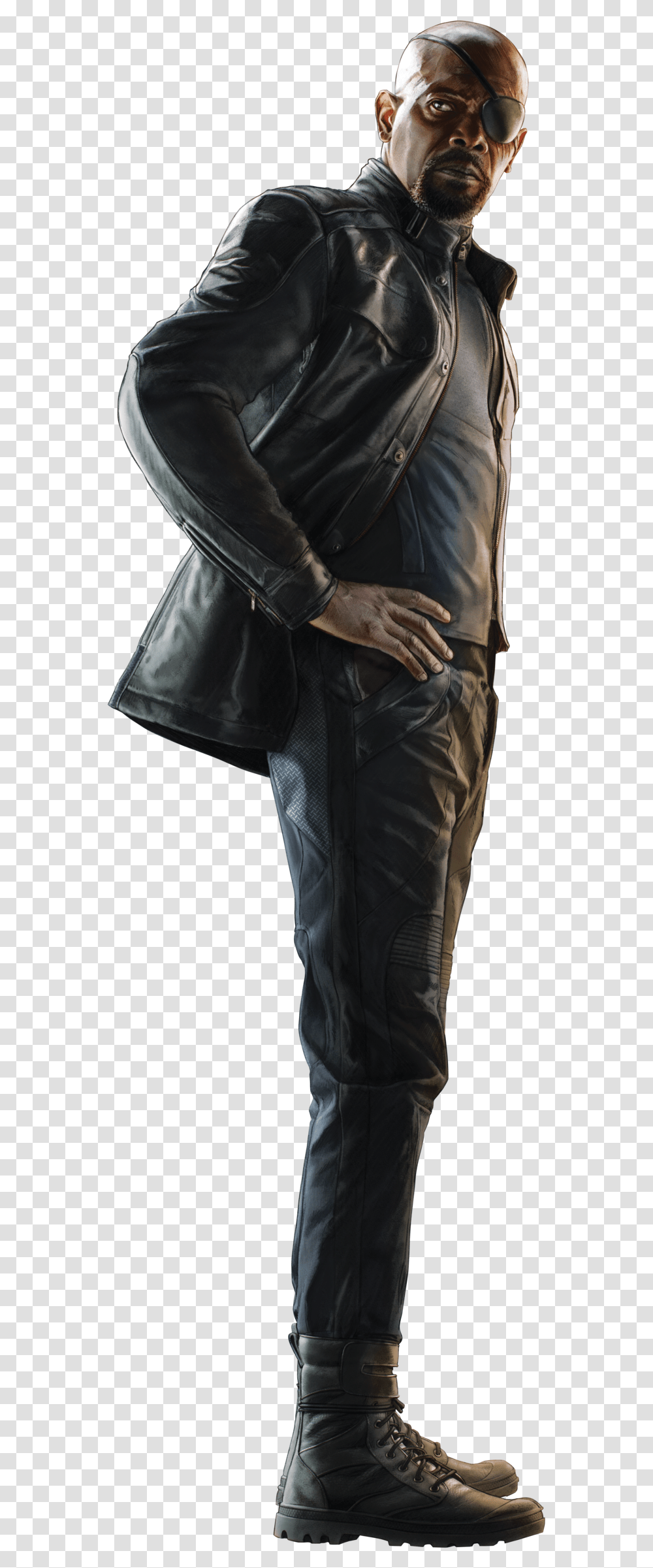 Thumb Image Nick Fury, Person, Coat, Overcoat Transparent Png