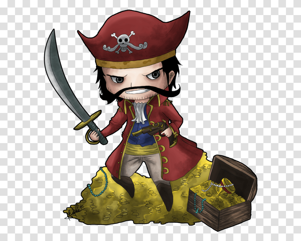 Thumb Image One Piece Gol D Roger Chibi, Person, Human, Pirate Transparent Png