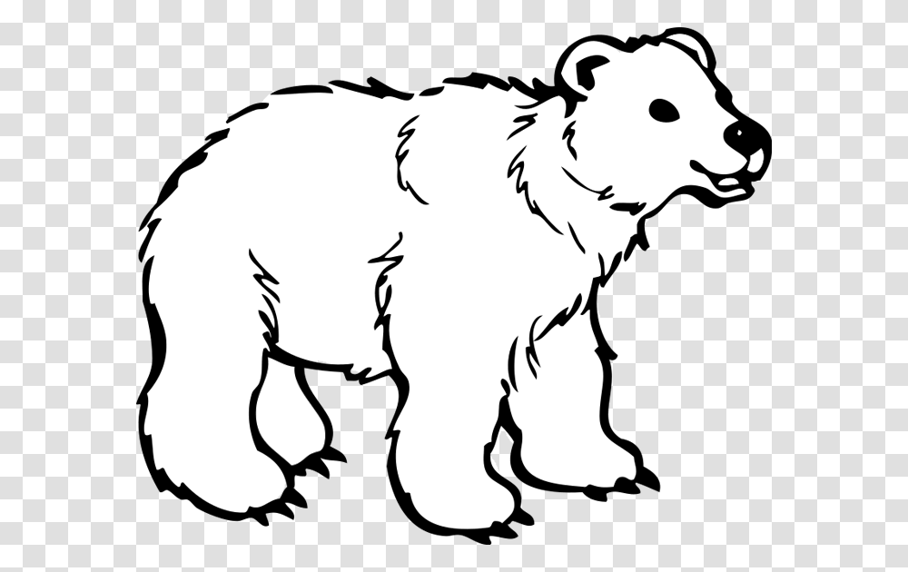 Thumb Image Polar Bear Clipart Black And White, Mammal, Animal, Stencil, Wildlife Transparent Png