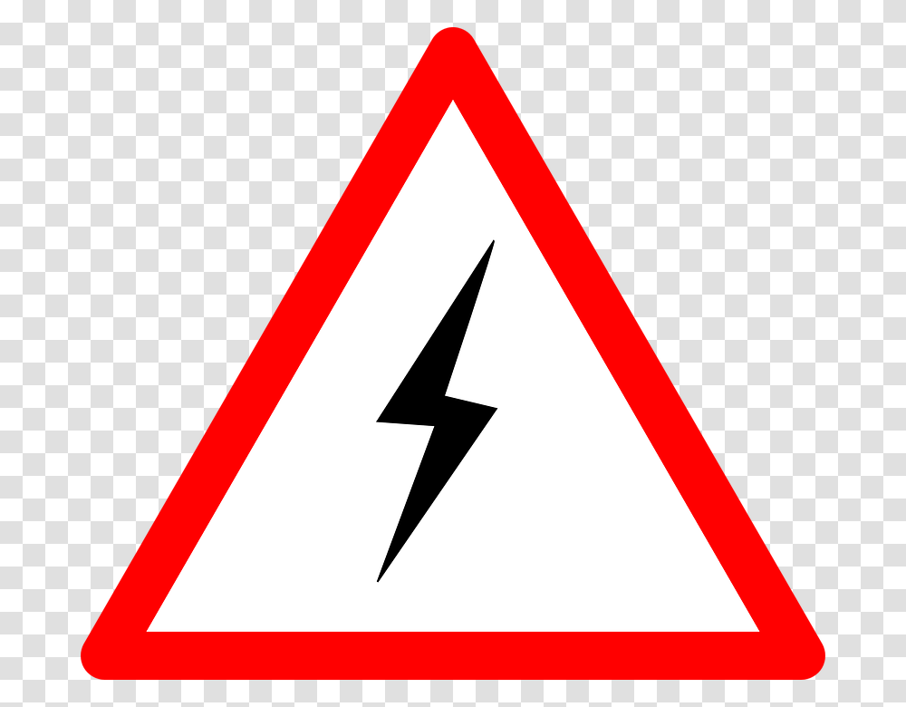 Thumb Image Power Clipart Electricity, Sign, Road Sign, Triangle Transparent Png