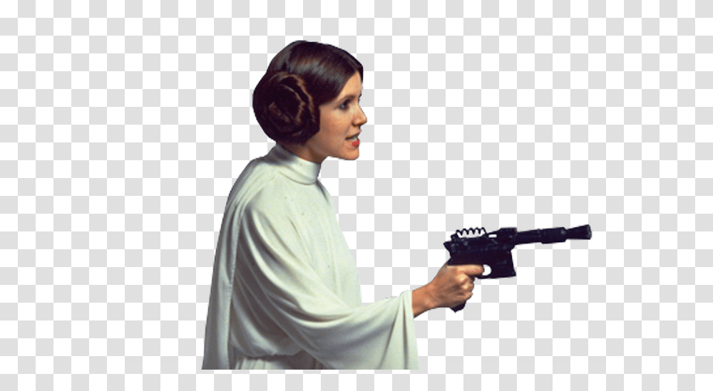Thumb Image Princess Leia, Person, Human, Gun, Weapon Transparent Png