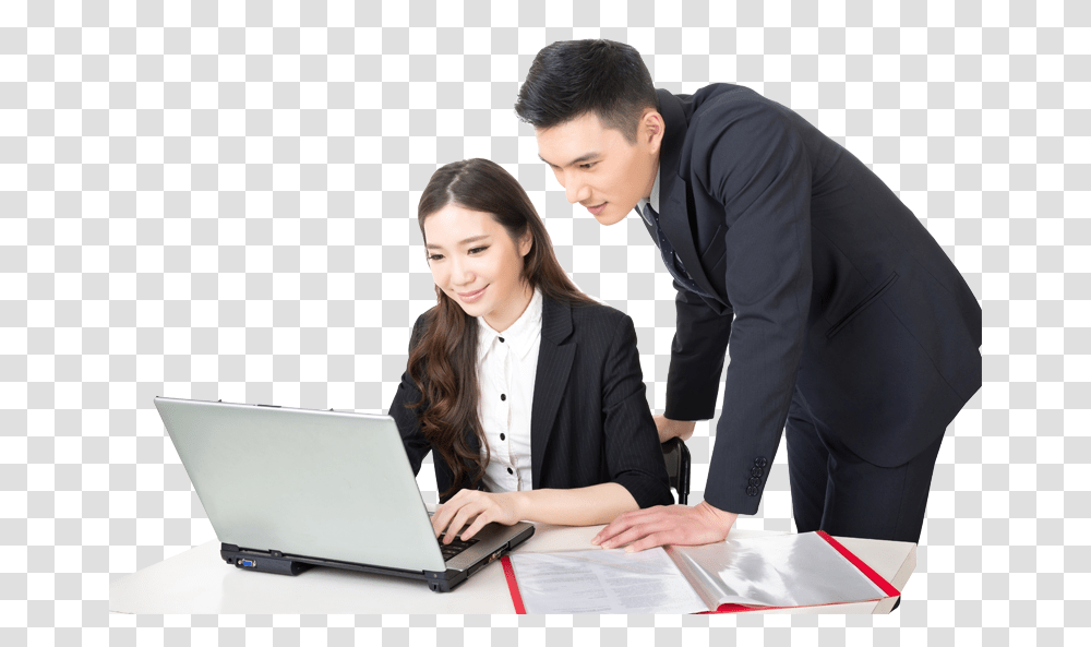 Thumb Image Professional Office Working Images In, Person, Sitting, Laptop, Pc Transparent Png