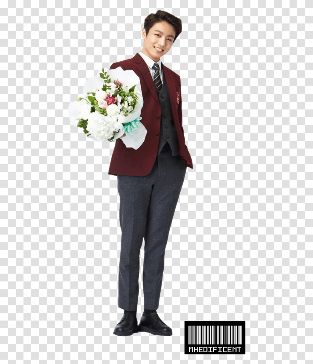 Thumb Image Sana Twice And Jungkook, Tie, Person, Plant, Flower Bouquet Transparent Png