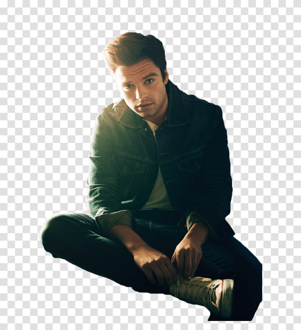 Thumb Image Sebastian Stan Bucky Barnes, Person, Sitting, Man Transparent Png