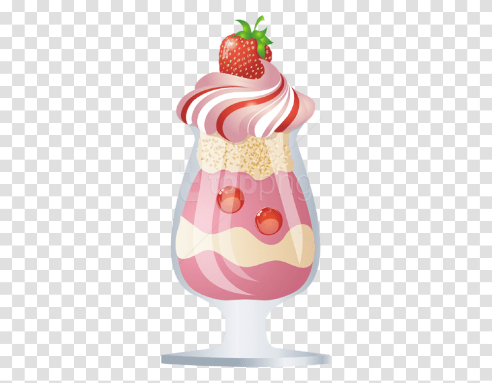 Thumb Image Strawberry Sundae Free Illustration, Food, Cream, Dessert, Creme Transparent Png