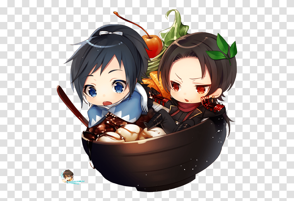 Thumb Image Touken Ranbu Chibi, Manga, Comics, Book, Bowl Transparent Png