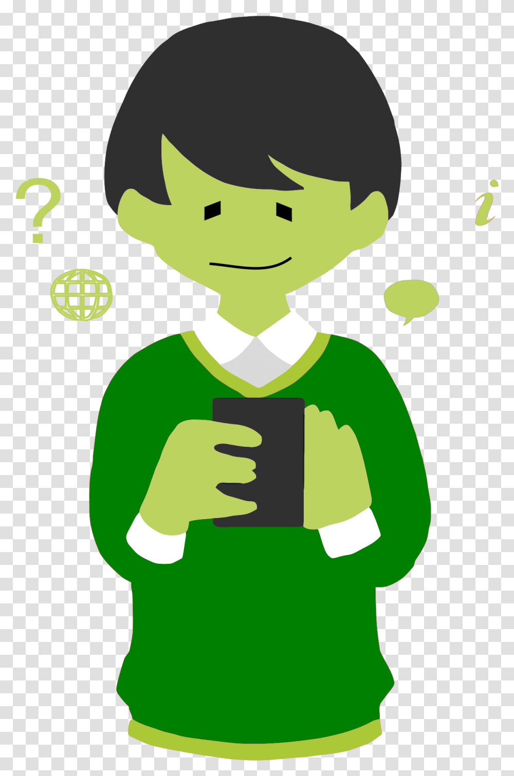 Thumb Image Using Phone Icon, Green, Elf, Person, Human Transparent Png