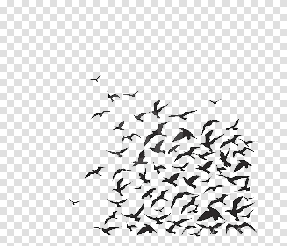 Thumb Image Wall Painting Of Flock Birds, Animal Transparent Png