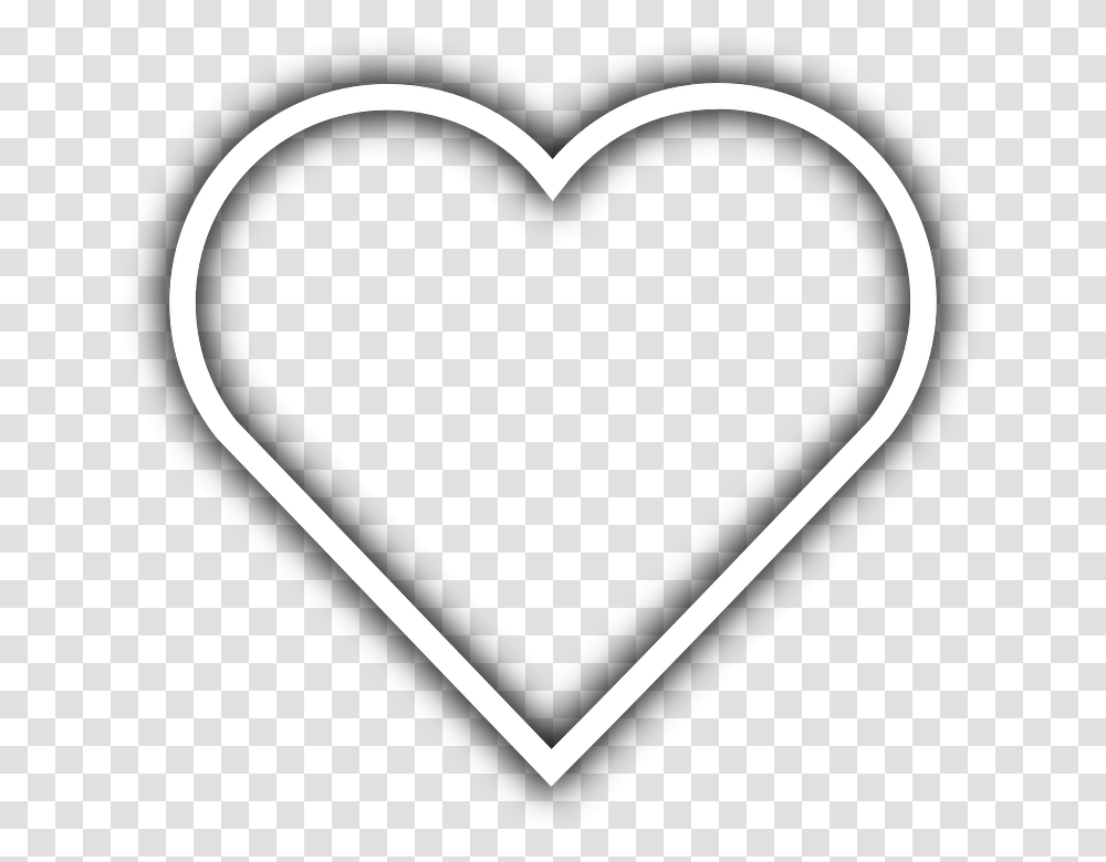 Thumb Image White Love Heart Outline, Label, Stencil Transparent Png