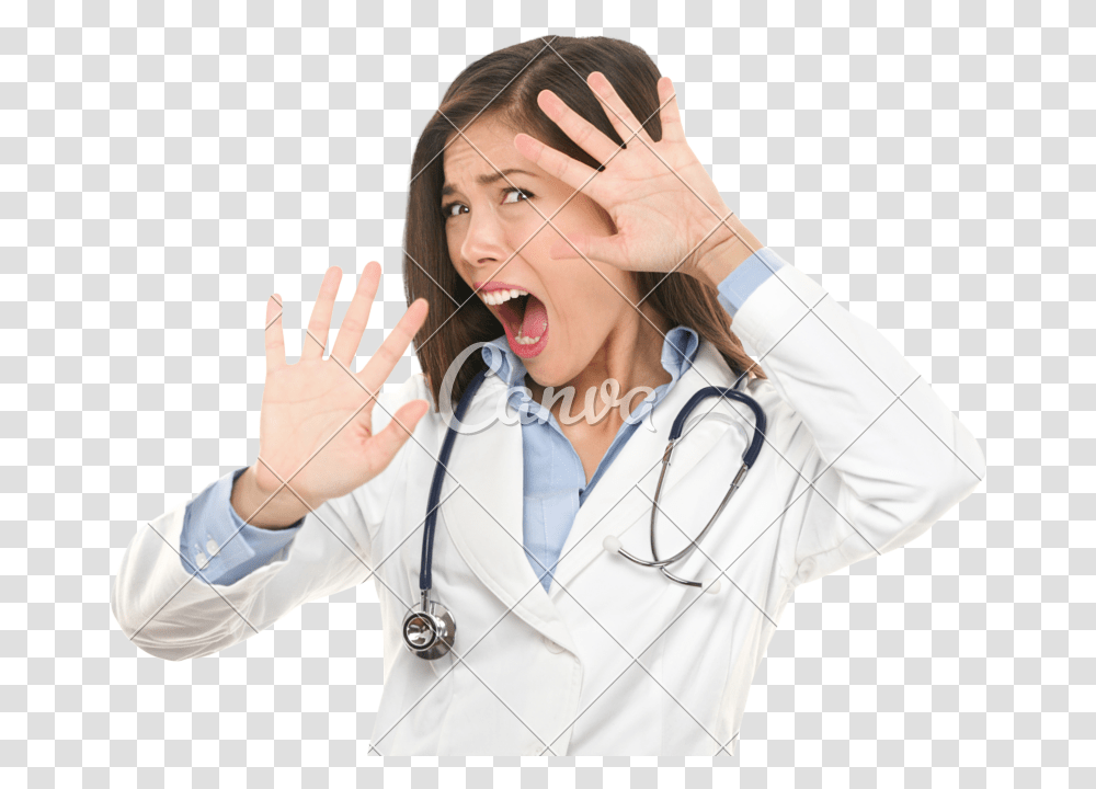 Thumb Scared Doctor, Person, Human, Apparel Transparent Png